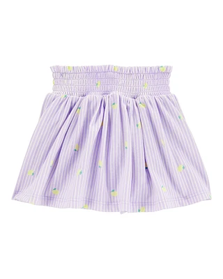 Baby Striped Lemon Print Skort - Purple