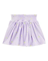 Baby Striped Lemon Print Skort - Purple