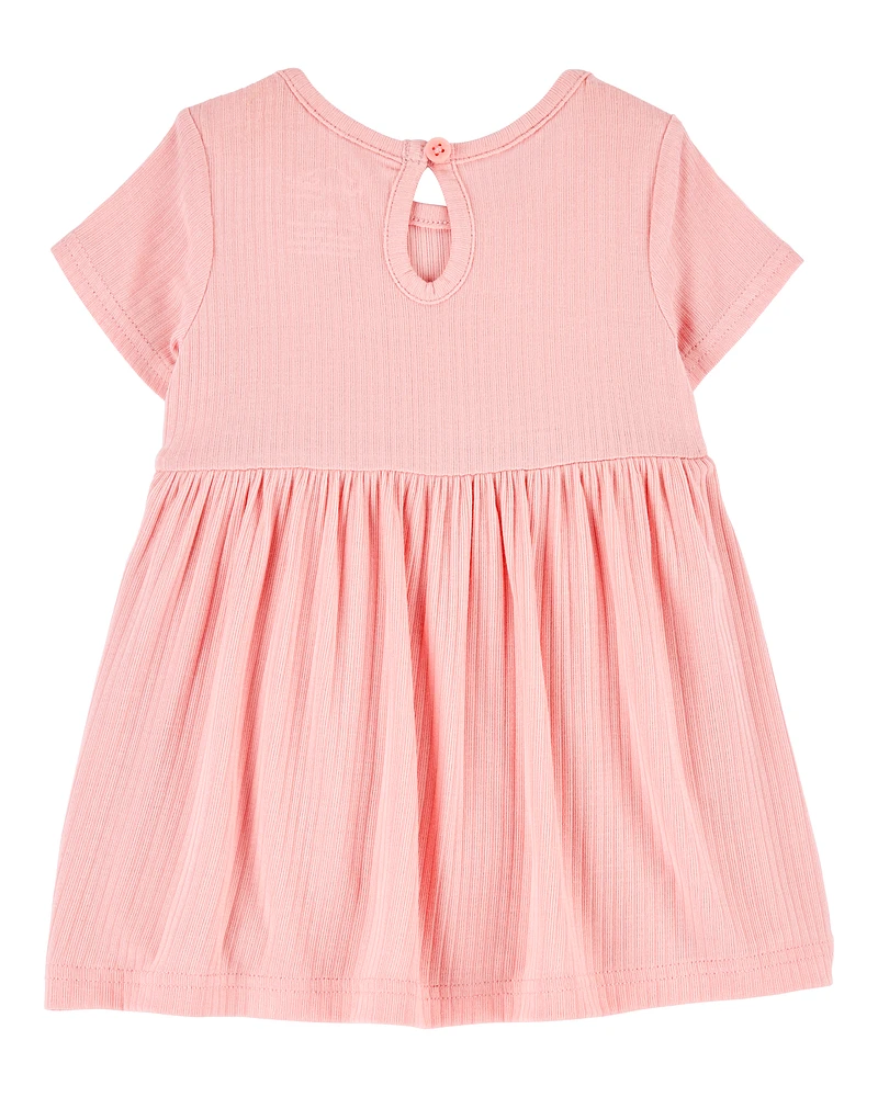 Baby Solid Bodysuit Dress - Pink