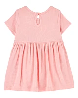 Baby Solid Bodysuit Dress - Pink
