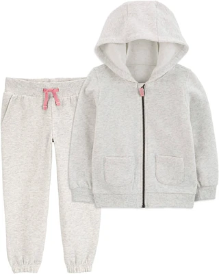 Toddler 2-Piece Zip-Up Fleece Hoodie & Joggers Set