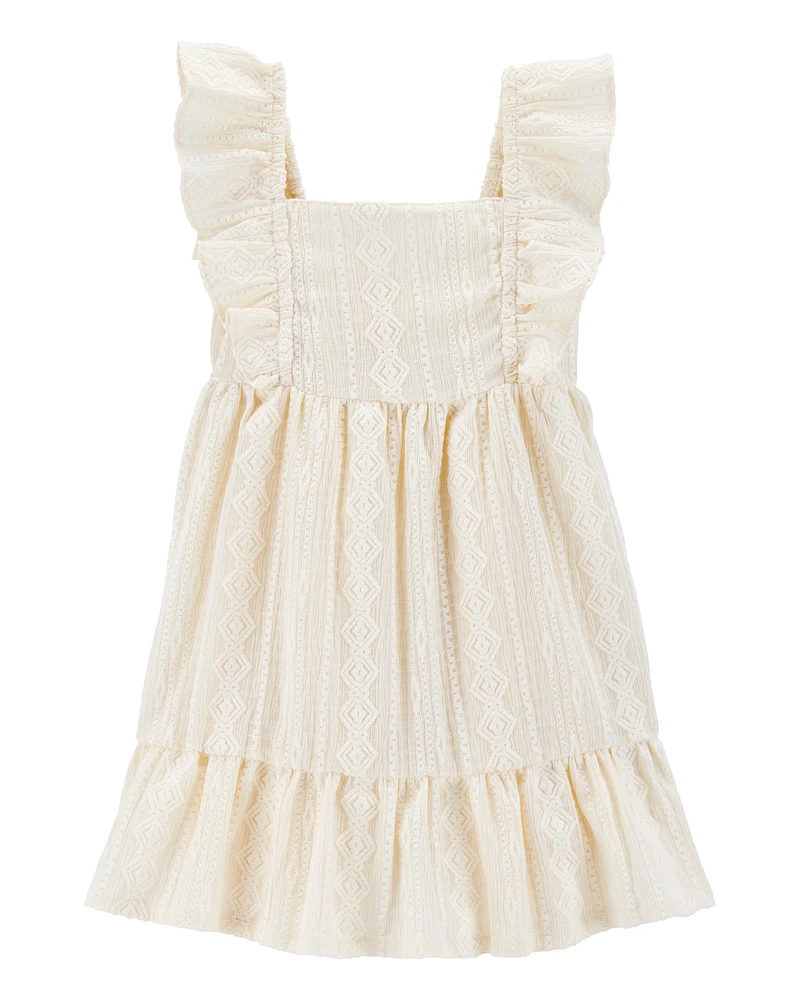 Toddler Crochet Flutter-Sleeve Dress