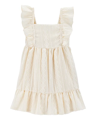 Toddler Crochet Flutter-Sleeve Dress