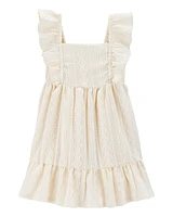 Toddler Crochet Flutter-Sleeve Dress