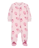 Baby Strawberry Fleece Footie Sleeper Pyjamas