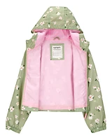 Floral Print Windbreaker Jacket - Olive