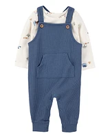 Baby 2-Piece Long-Sleeve Tee & Thermal Coverall Set