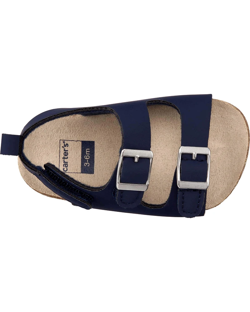 Buckle Faux Cork Sandals