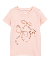 Toddler Bow Short-Sleeve Graphic Tee - Pink