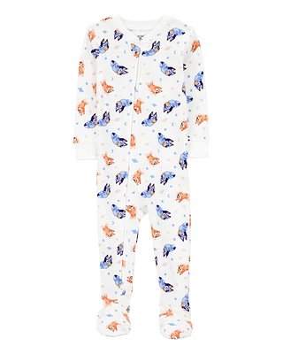 Baby Bluey Snug Fit Cotton Footie 1-Piece Pyjamas