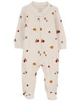 Baby Thanksgiving Zip-Up Thermal Footie Sleep & Play Pajamas