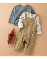 Organic Cotton Textured Gauze Overalls