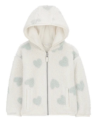 Toddler Heart Zip-Up Sherpa Hoodie