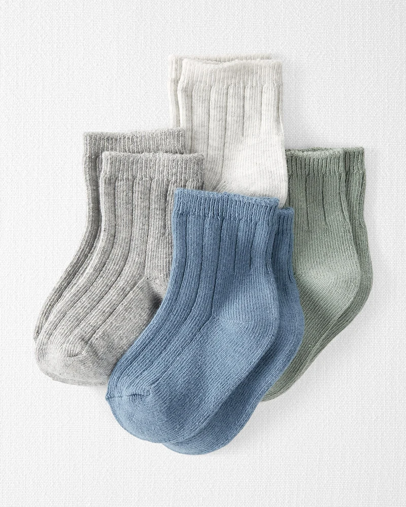 Baby 4-Pack Organic Cotton Rib Socks