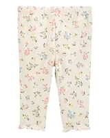 Baby Floral Pull-On Pants - Ivory