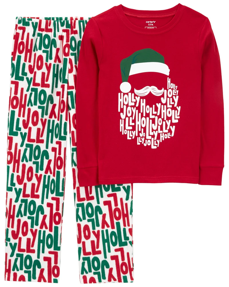 Kid 2-Piece Holly Jolly Fleece Pyjamas