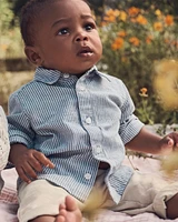 Baby Linen Button-Front Shirt Made with Organic Cotton