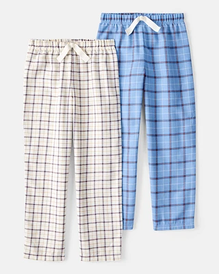 Kid 2-Pack Plaid Pajama Pants