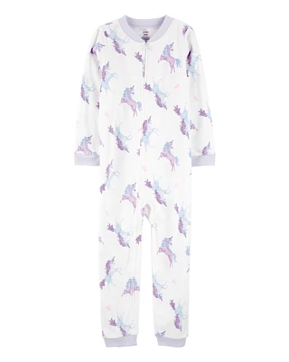 Kid 1-Piece Unicorn Fleece Footless Pyjamas