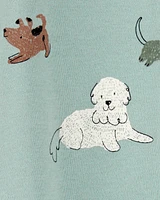 Baby Dog Print 2-Way Zip Cotton Sleeper
