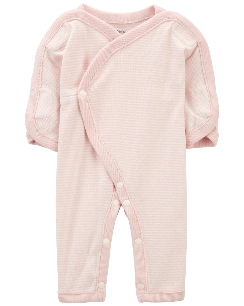 Preemie Striped Cotton Sleeper Pyjamas
