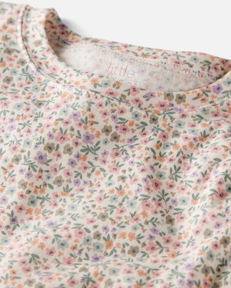 Kid Floral Print Organic Cotton 2-Piece Pyjamas