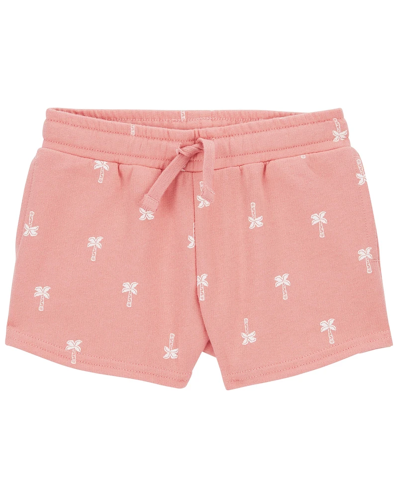 Palm Tree Pull-On French Terry Shorts