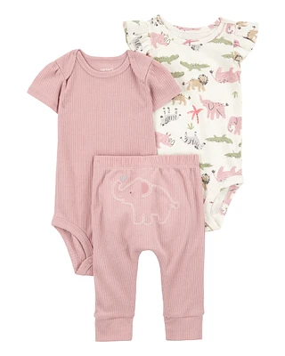 Baby 3-Piece Elephant Little Character Set®- Pink