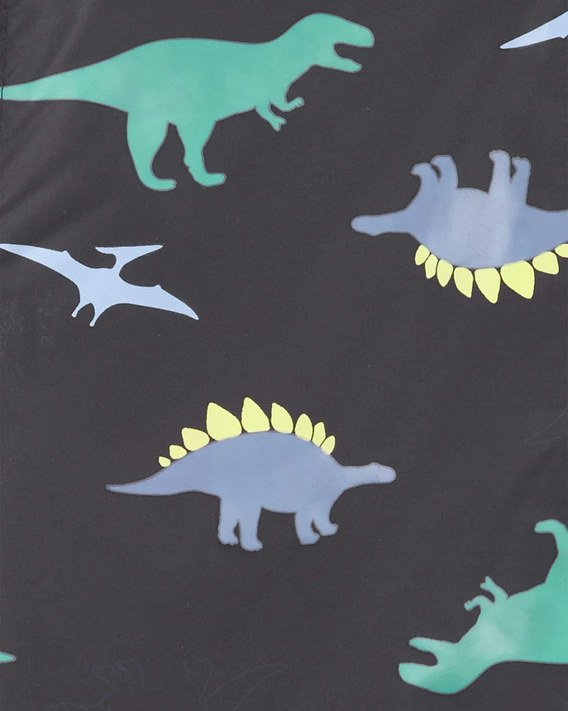 Dinosaur Colour Changing Rain Jacket - Grey
