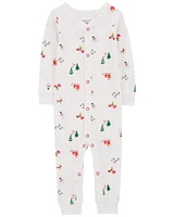 Toddler 1-Piece  Christmas Thermal Footless Pyjamas