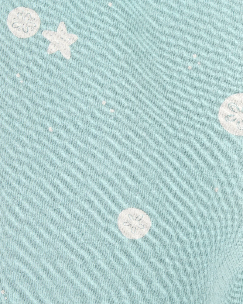 Baby Girl Sea Print Bike Shorts - Green