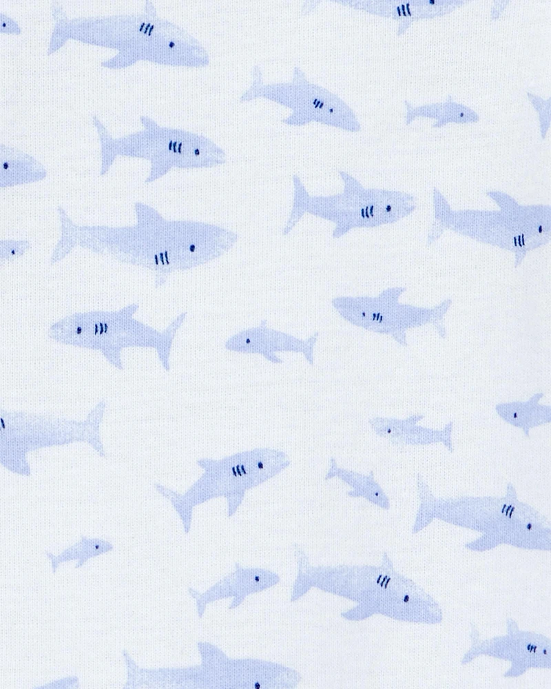Baby Boy 1-Piece Shark Print 100% Snug Fit Cotton Footie Pyjamas