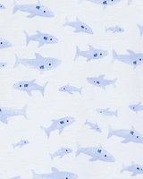 Baby Boy 1-Piece Shark Print 100% Snug Fit Cotton Footie Pyjamas