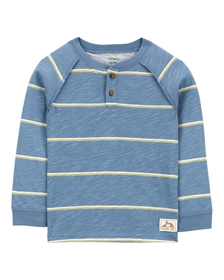 Toddler Striped Henley Tee