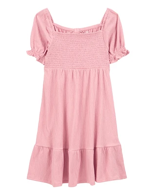 Kid Smocked Dress- Pink