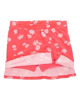 Girls Floral Pull-On Golf Skort - Orange