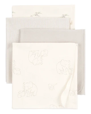 Baby 4-Pack Elephant Receiving Blankets