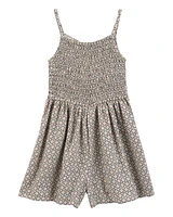 Kid Geo Print Smocked Jumpsuit