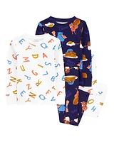 Baby 4-Piece Monster 100% Snug Fit Cotton Pyjamas