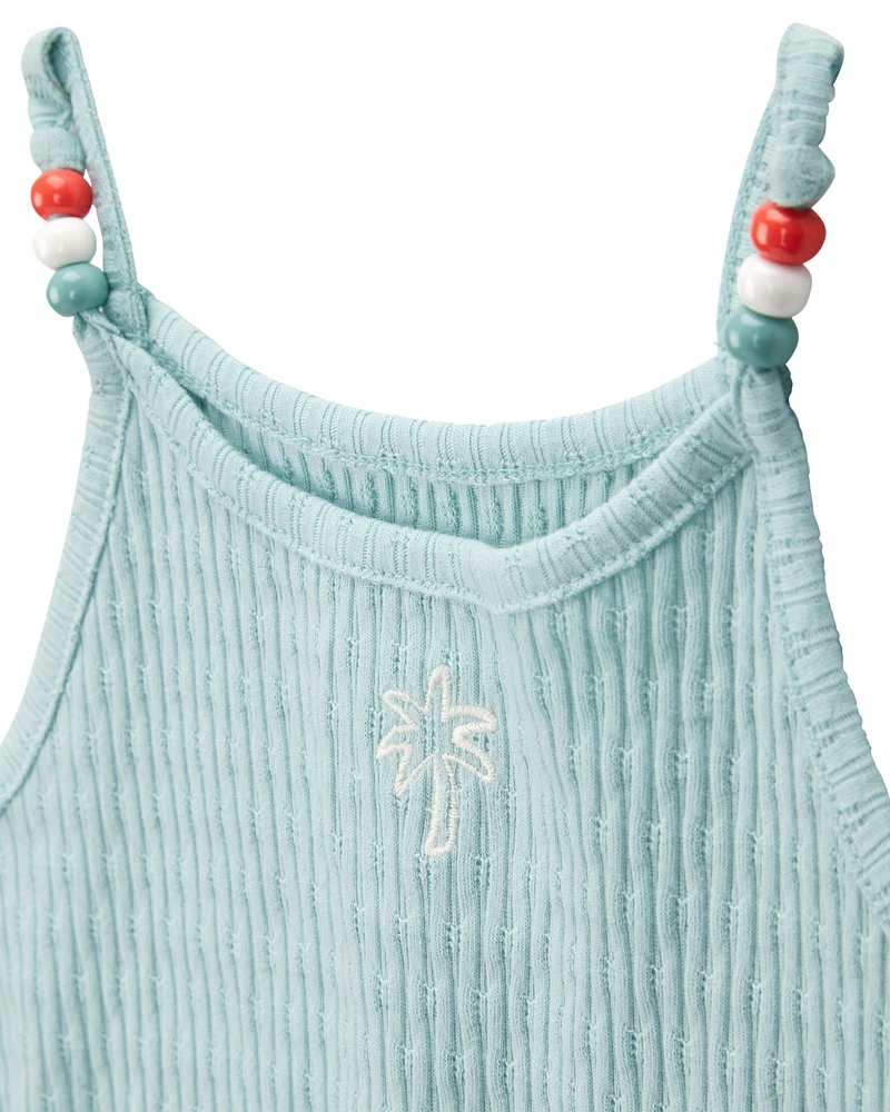 Toddler Floral Ribbed Tank Top