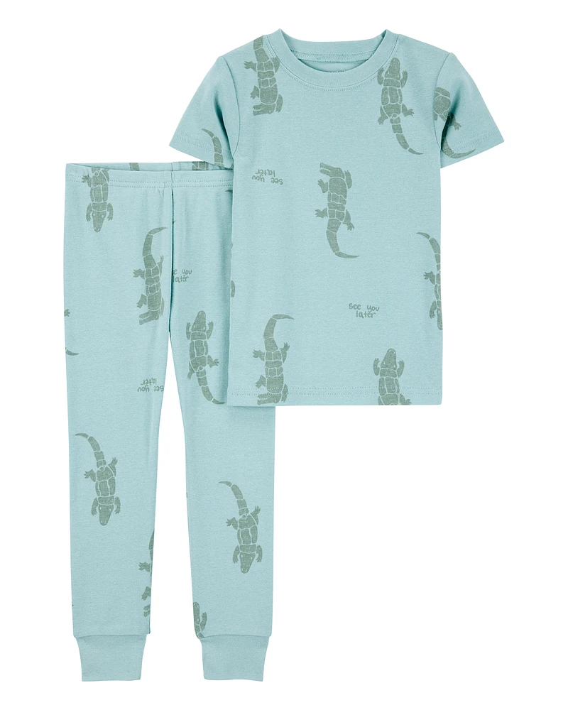 Toddler 2-Piece Alligator Print 100% Snug Fit Cotton Pyjamas