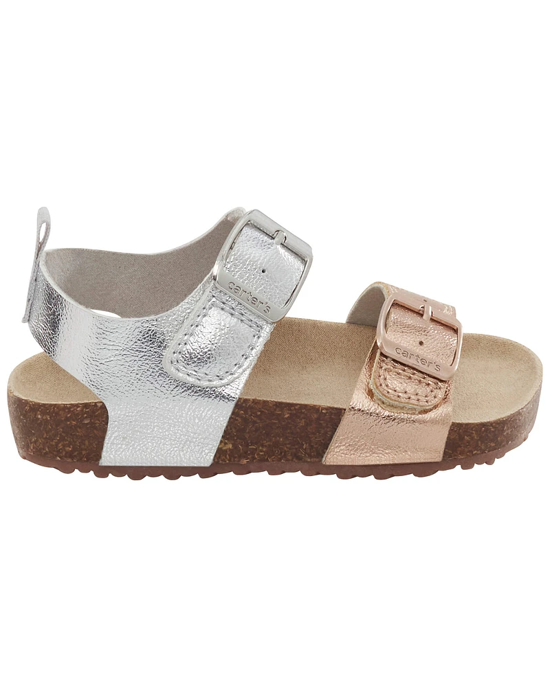 Toddler Buckle Faux Cork Sandals