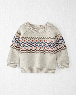 Baby Organic Cotton Fair Isle Sweater