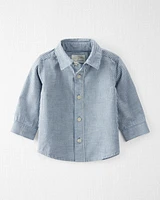 Baby Linen Button-Front Shirt Made with Organic Cotton