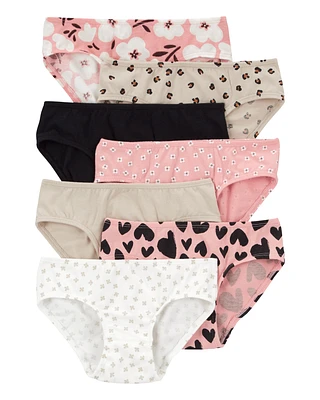 Kid 7-Pack Leopard Hipster Stretch Cotton Undies