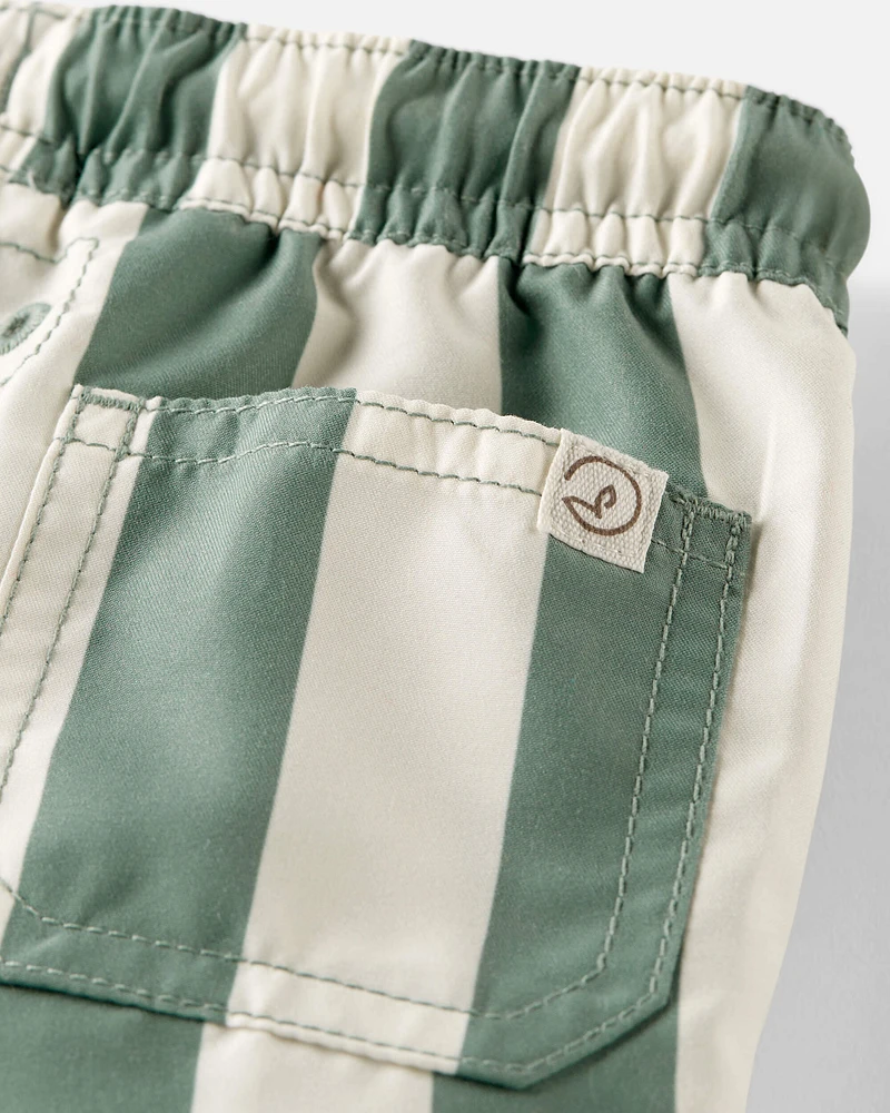 Baby Boy Recycled Striped Swim Trunks