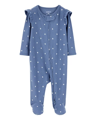 Baby Mini Floral 2-Way Zip Ribbed Sleeper