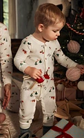 Baby 1-Piece Christmas Thermal Footless Pyjamas