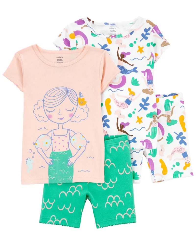 Carter'® Size 3T 4-Piece Mermaid 100% Snug Fit Cotton Pjs In