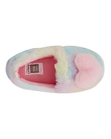 Rainbow Heart Faux Fur Loafer Slippers